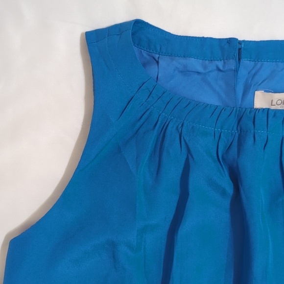 NWT LOFT Sleeveless Maxi Dress, Color Blue/Cream Size 2P - Picture 3 of 14